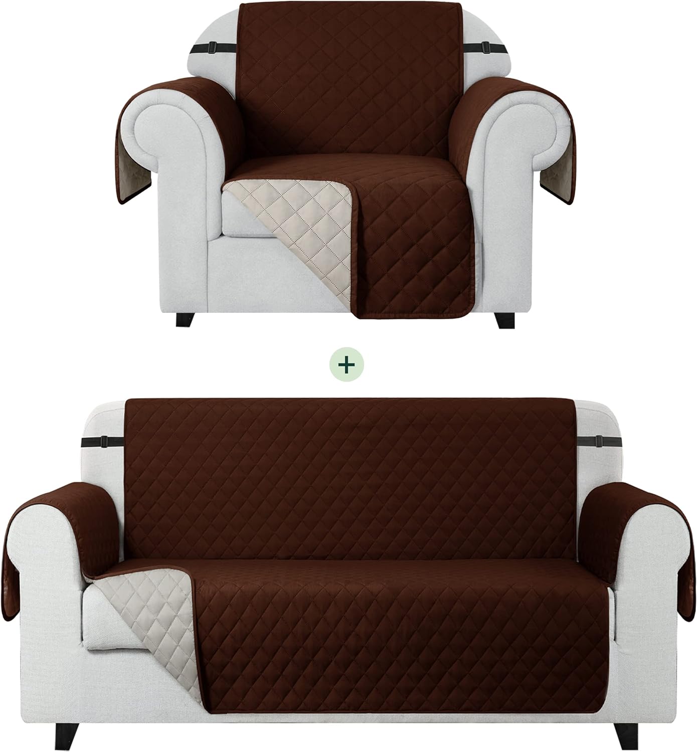 trending design Ultrasonic Quilted Cotton Sofa Protector Brown