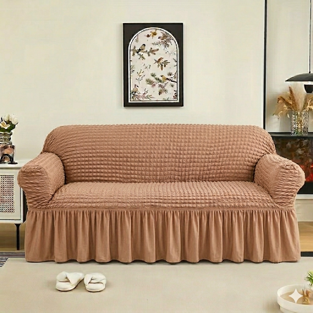 Frill Style Bubble Stuff Sofa Cover (Beach Color)
