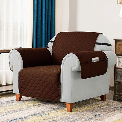 trending design Ultrasonic Quilted Cotton Sofa Protector Brown