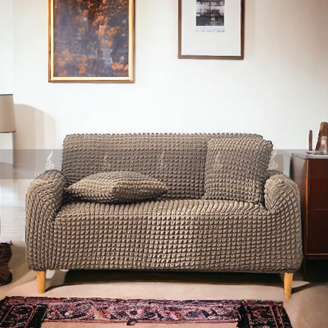 Stuff Covers Fitted Style Bubble Stuff Sofa Cover (Beach Color) – Taj Covers