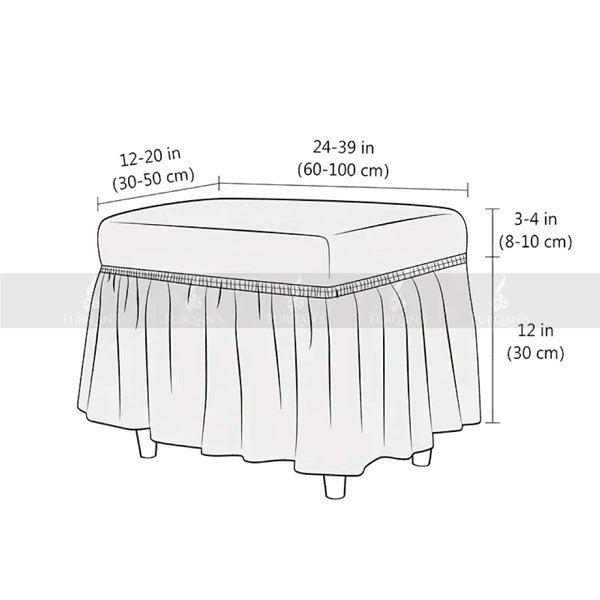 Rectangle Frill Style Bedroom Puffy Cover (Grey Color)