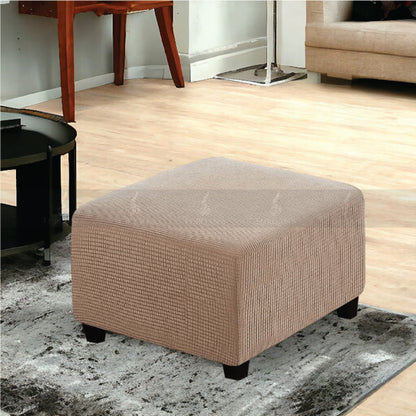 Square Bubble Stuff Fitted Stool Cover (Beige Color)