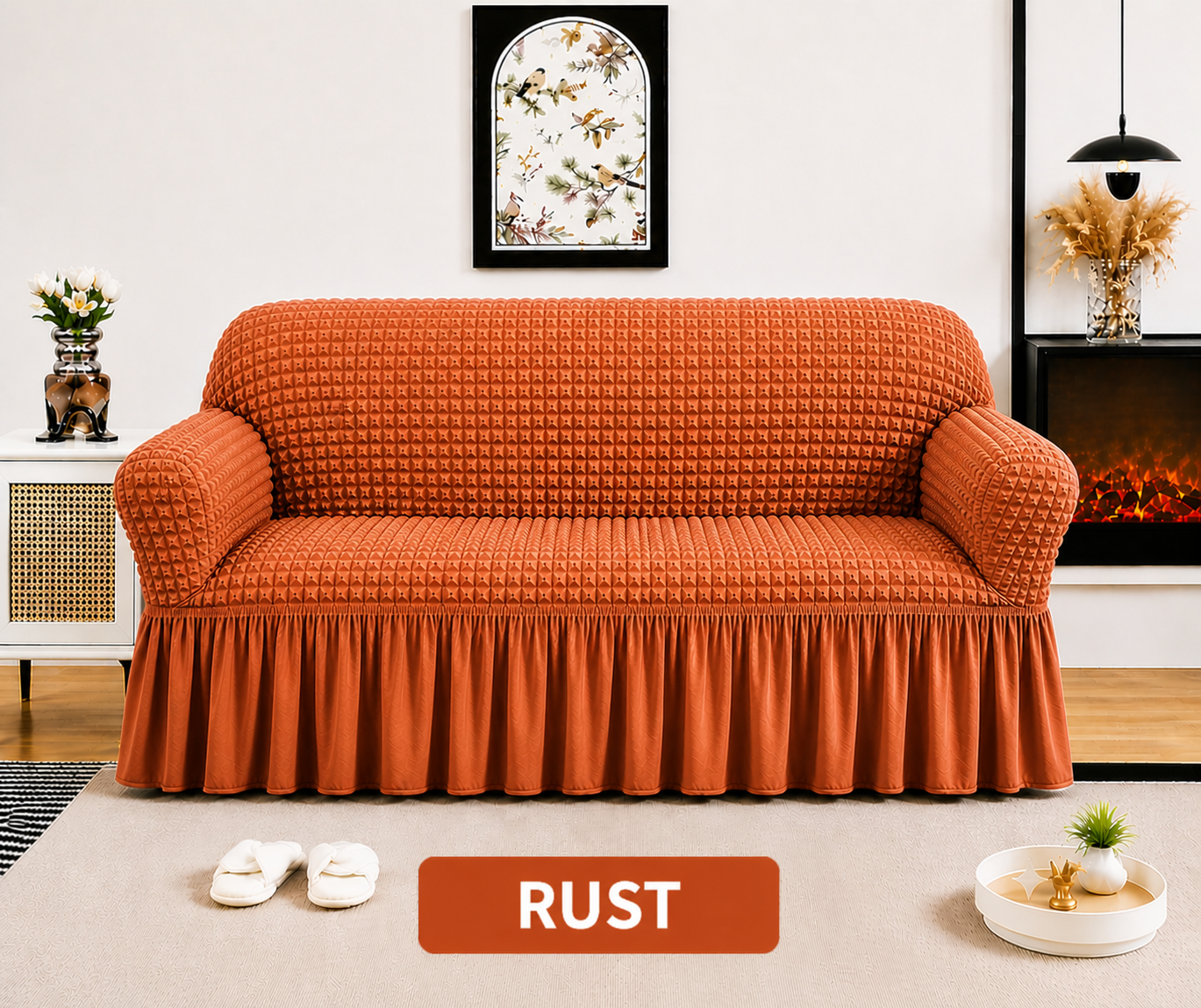 Frill Style Bubble Stuff Sofa Cover