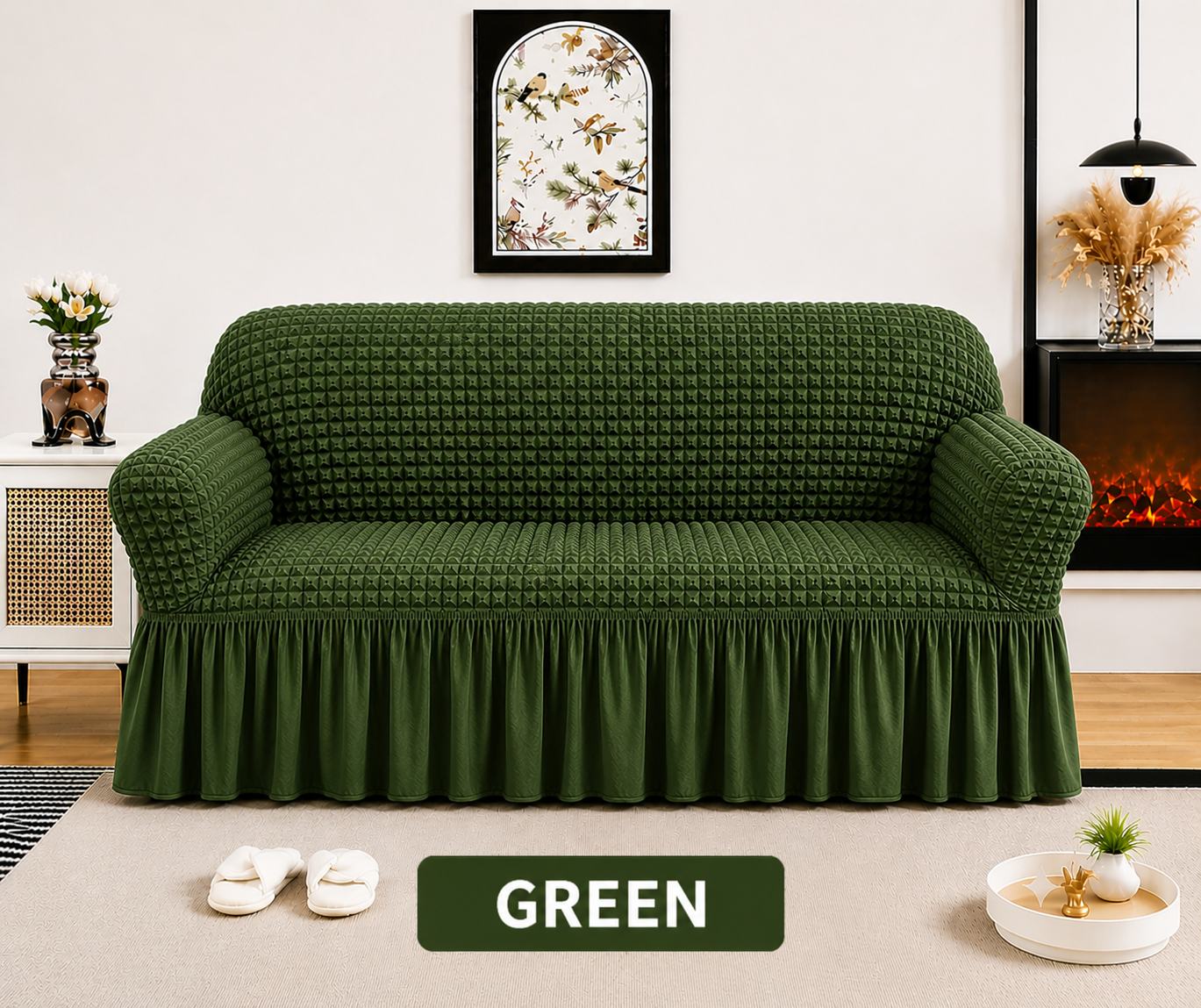 Frill Style Bubble Stuff Sofa Cover