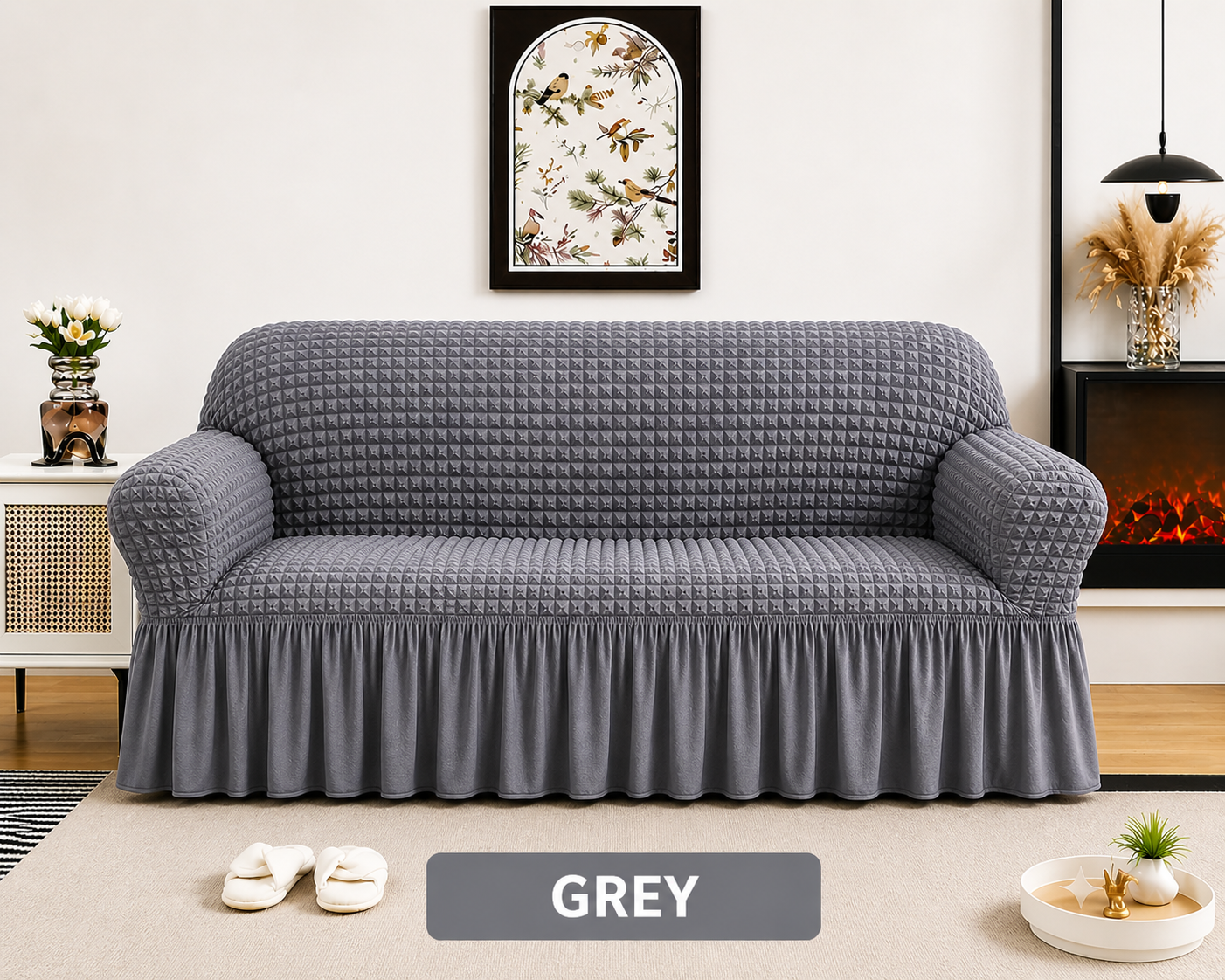 Frill Style Bubble Stuff Sofa Cover